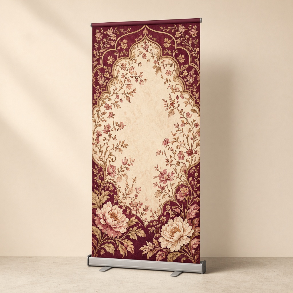 A tall standee for a wedding entrance